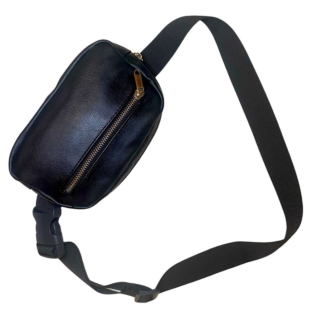 WILD FABLE Crossbody Bag/Fanny Pack Faux Leather Canvas Strap in Black - Picture 3 of 7